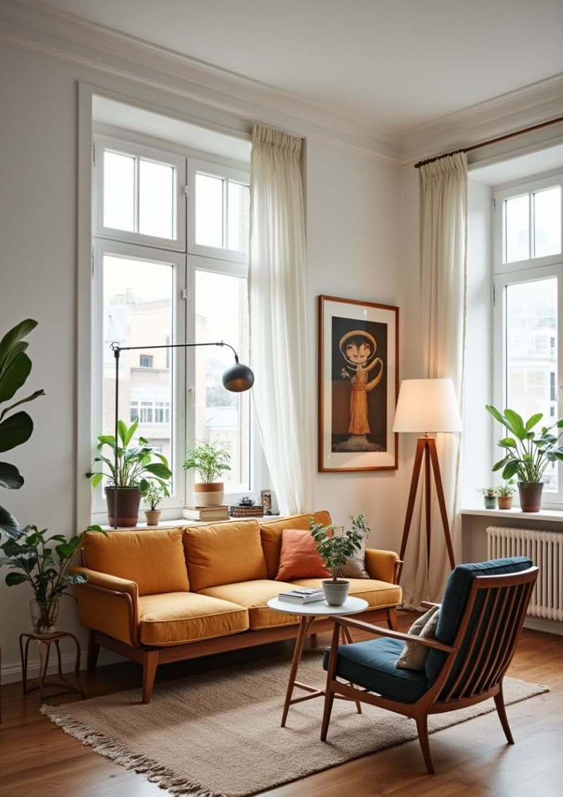 Colour, Plants and Light: The Scandinavian Living Room That Does Everything Right