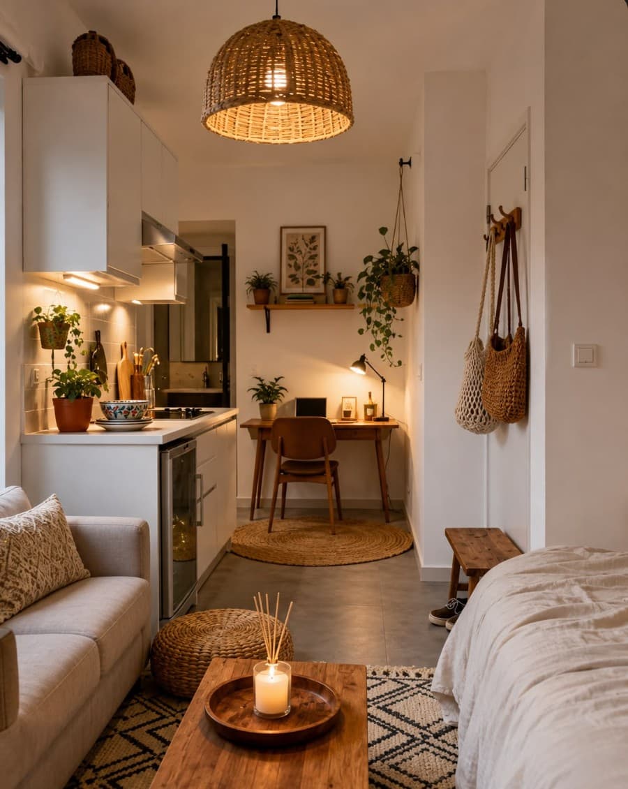 One Room, Every Zone: How This Boho Studio Apartment Has It All