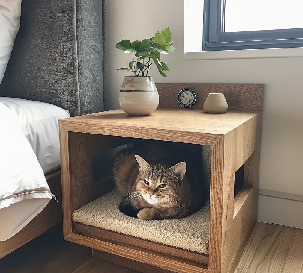The Nightstand With a Built-In Cat House: Smart Design for Pet-Friendly Bedrooms