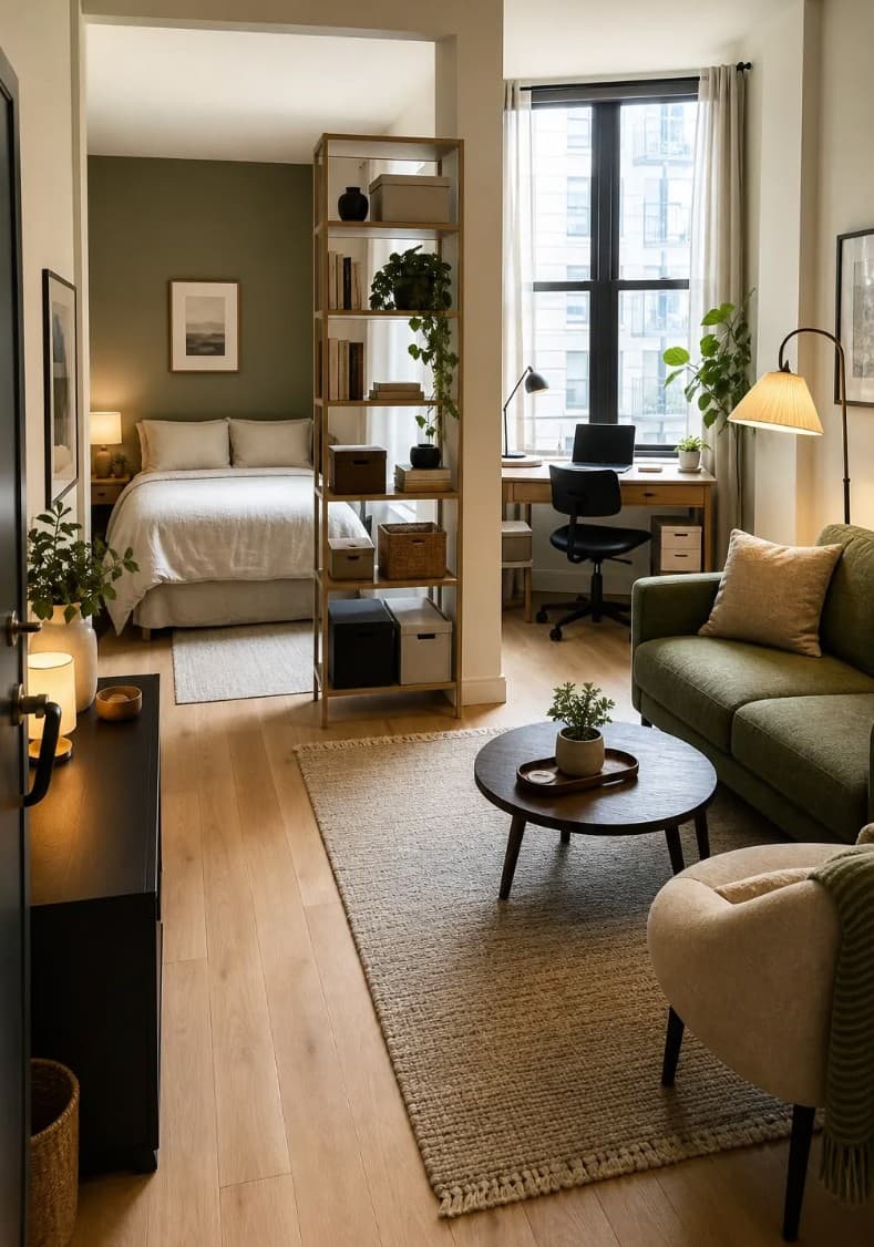 Three Zones, One Apartment: How This Studio Divides Space Perfectly
